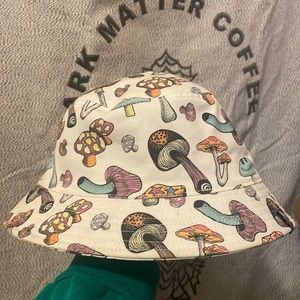 Mushroom bucket hat.
